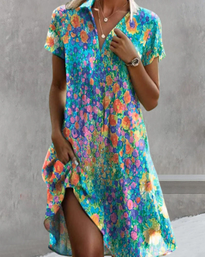 Hazel - Colorful Flowy Dress