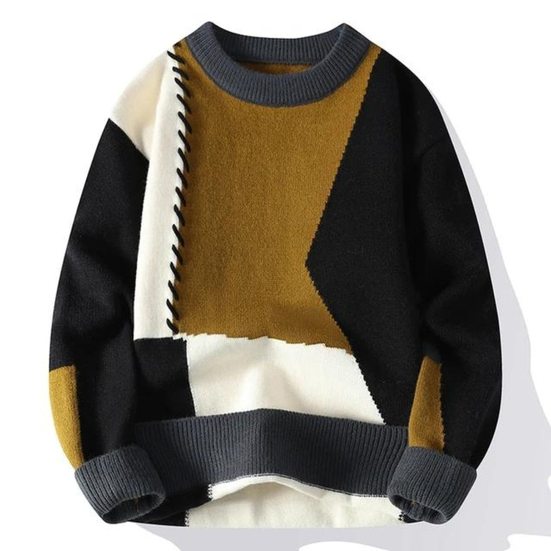 Leo - Cozy Patchwork Sweater