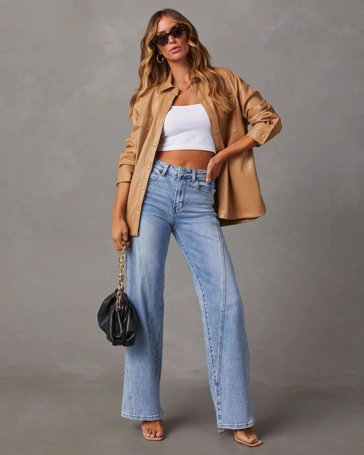 Thea - High Waisted Flared Jeans