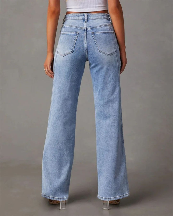 Thea - High Waisted Flared Jeans