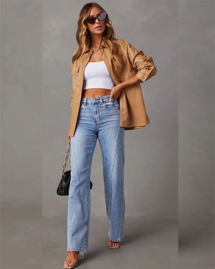 Thea - High Waisted Flared Jeans