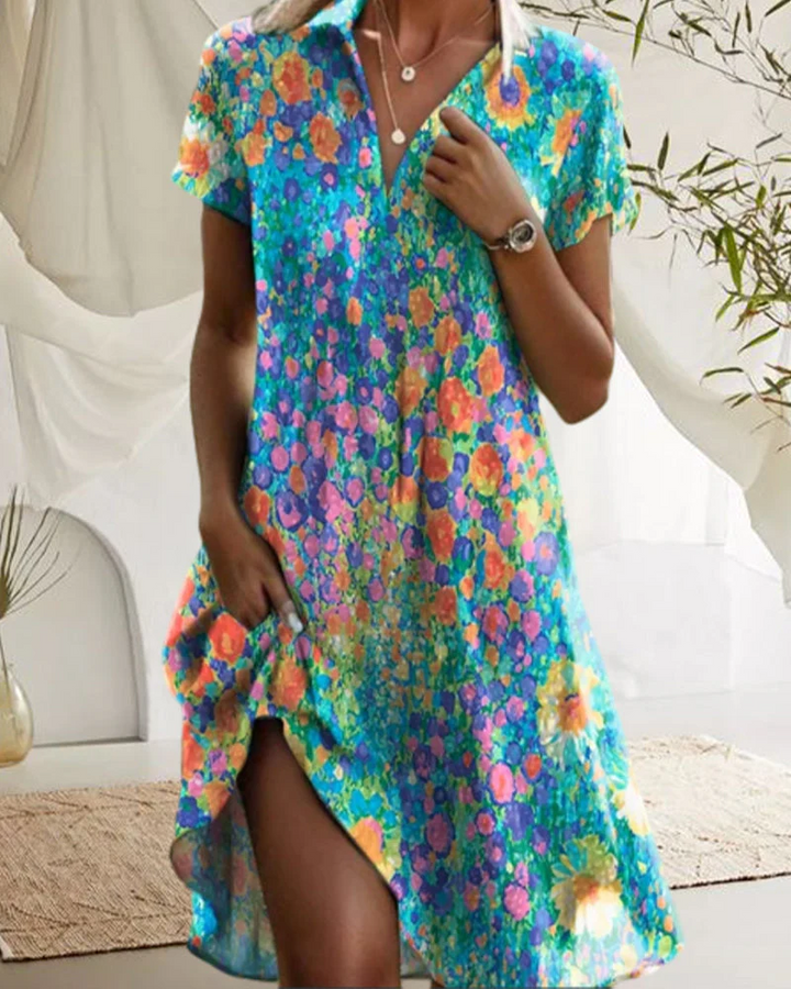 Hazel - Colorful Flowy Dress