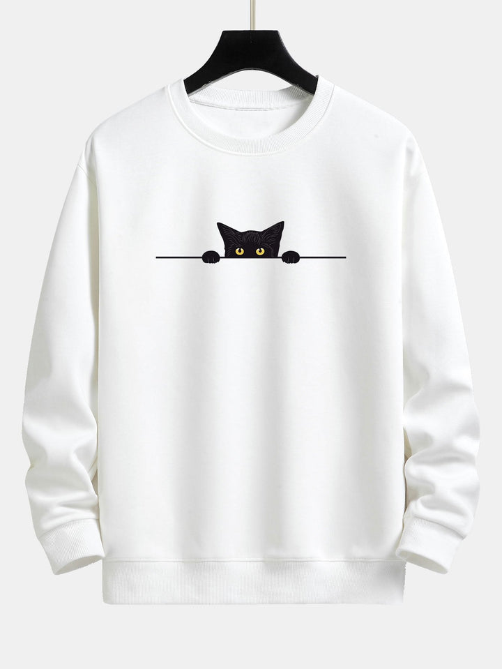 Savannah - Cozy Cat Print Sweatshirt